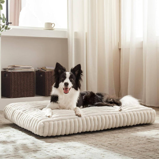 Dog Beds Large Sized Dog, Flat Pet Beds with Removable Washable Cover, Pet Cute Pet Crate Bed Thick Shredded Chopped Crate Foam Slip Bottom Indoor, 35x23x4, Pet Sleeping Pad, Indoor Pet Bed, Stylish Pet Accessory, Durable Pet Bed, Medium Dogs, Pet