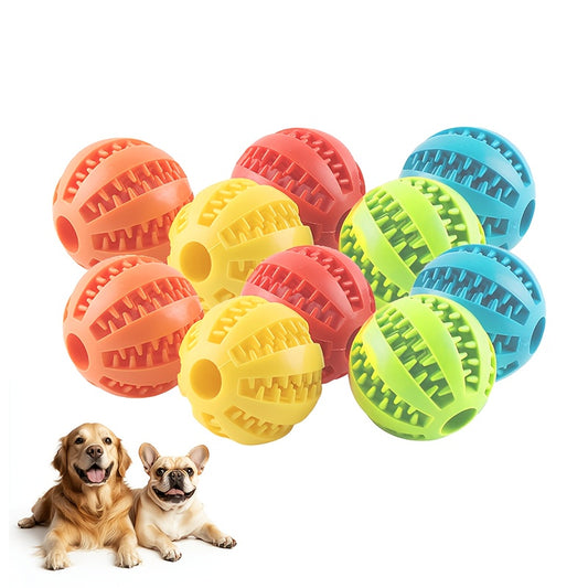 ten random dog toy balls, rubber bite resistant teeth cleaning training, snack distribution, leakage ball, grinding ball, stress reliever, interactive chew toys for small and large puppies, pet interactive toys, rubber chew toys
