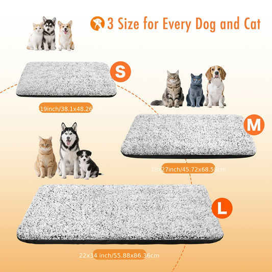 2.0 Upgraded Self-Warming Cat Bed with Dual-Layer Thermal Foil Heating Pad - Plush Non-Slip Pet Mat