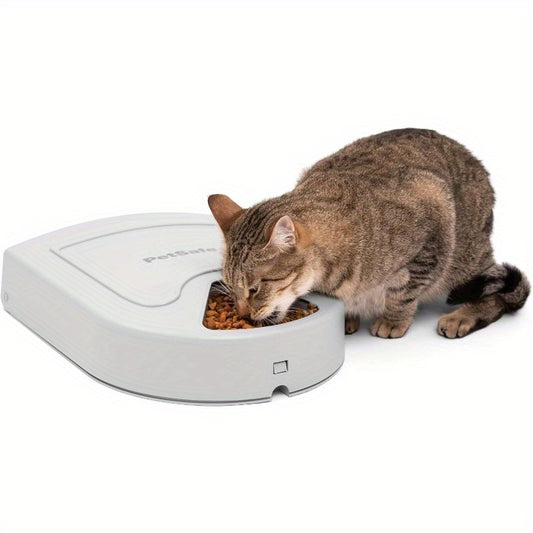 Automatic Dog Feeder 5 Meals 40oz Capacity Plastic for Dry Food Multiple Pets, Smart Pet Feeder with Easy-Read Display, Battery-Free Operation, Durable Design for Healthy Eating, Pet Food Storage, Modern Pet Accessory, Easyclean Material