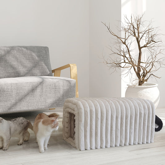Pet Supplies Ottoman Storage Bench Corduroy Bench Cat'S Nest To Hide For The Living Room, Entryway And Bedroom