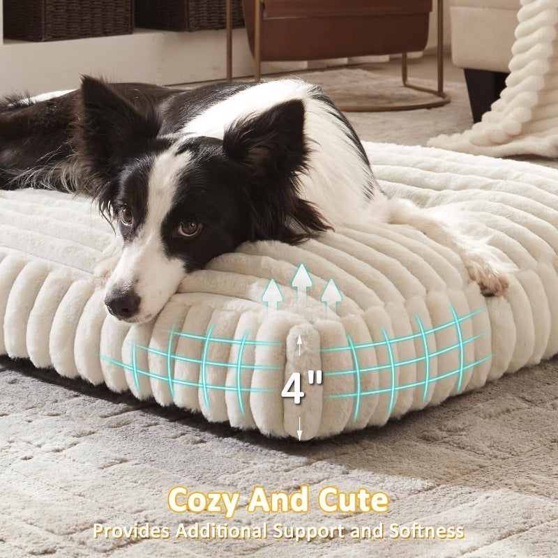 Dog Beds Large Sized Dog, Flat Pet Beds with Removable Washable Cover, Pet Cute Pet Crate Bed Thick Shredded Chopped Crate Foam Slip Bottom Indoor, 35x23x4, Pet Sleeping Pad, Indoor Pet Bed, Stylish Pet Accessory, Durable Pet Bed, Medium Dogs, Pet