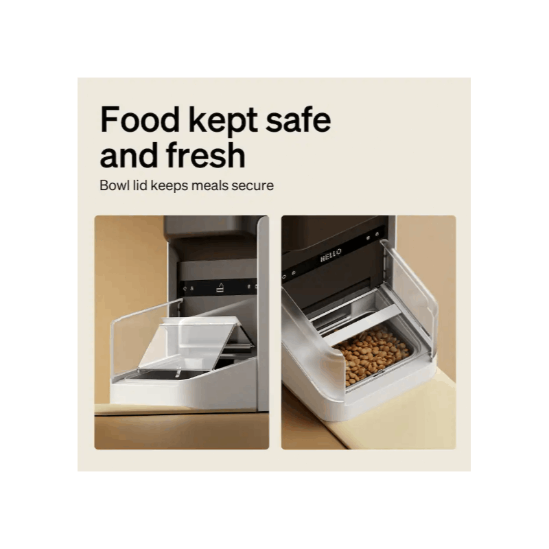 Auto Cat Feeder, Collar Sensor Feed, Multi - Pet Homes Diet Track, 5G2.4G Wi - Fi Cat Food Dispenser