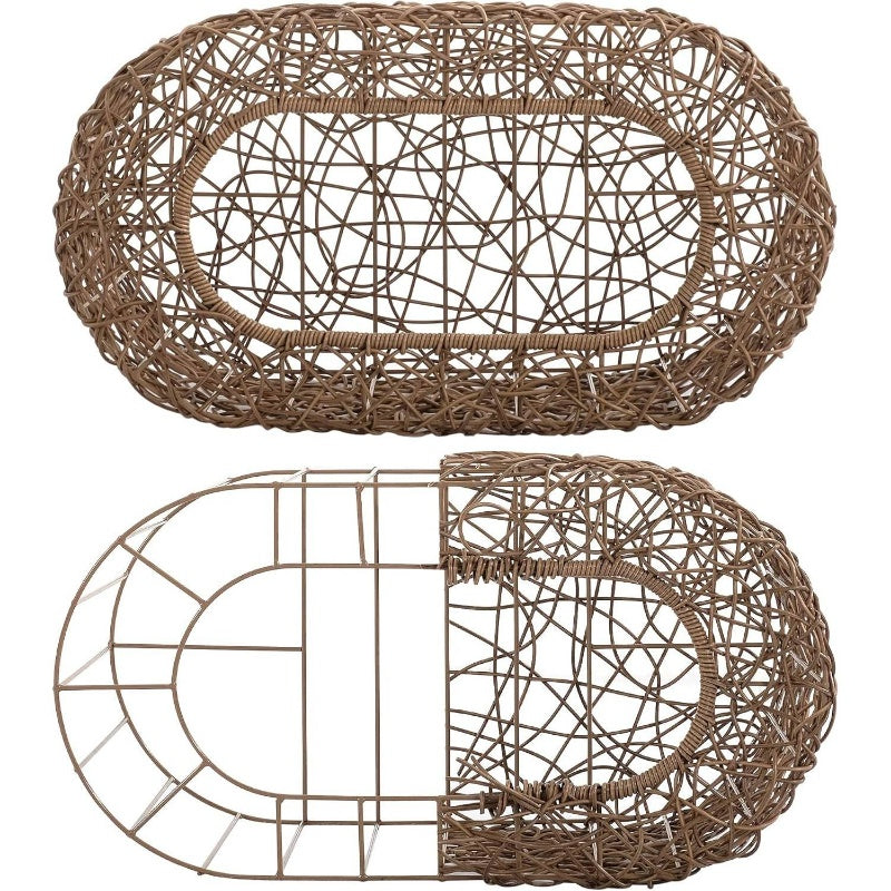 Fun Stackable Cat Condo House - Interactive Faux Rattan Design with Enclosed Bed & Pet-Friendly Top Entry, Multi-Level Indoor Cat Shelter, Space-Saving Stackable Habitat for Small Spaces, No Assembly Required, Durable & Safe for Kittens & Adult Cats