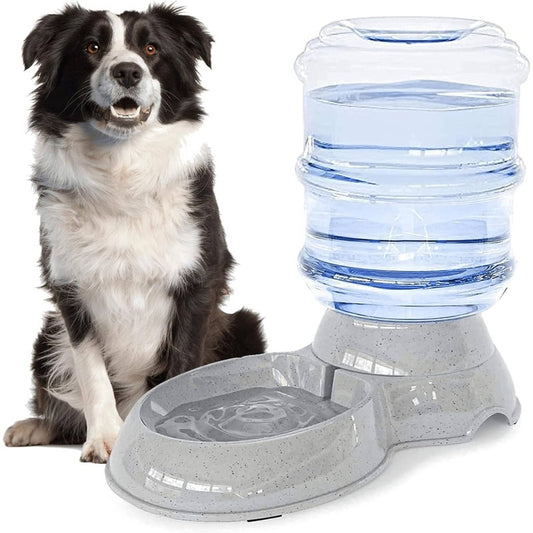 Automatic Smart Dog & Feeder and Water Dispenser - 3 Gallon\11L Large Capacity, -Free Automatic Operation, Gravity-Fed System with One-Touch Flush, Removable Top, Compatible with Dogs\Cats, Easy Setup