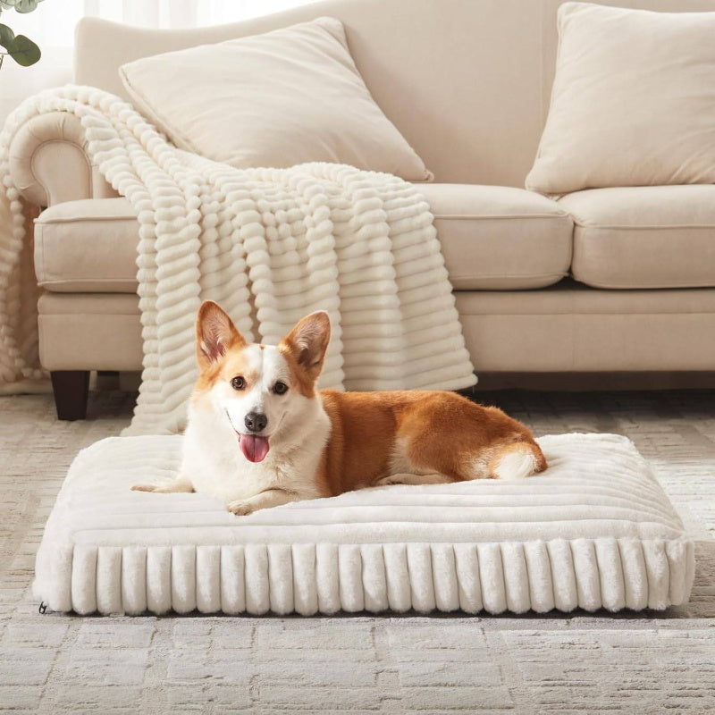 Dog Beds Large Sized Dog, Flat Pet Beds with Removable Washable Cover, Pet Cute Pet Crate Bed Thick Shredded Chopped Crate Foam Slip Bottom Indoor, 35x23x4, Pet Sleeping Pad, Indoor Pet Bed, Stylish Pet Accessory, Durable Pet Bed, Medium Dogs, Pet