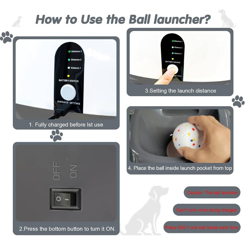 Automatic Dog Ball Launcher, Upgraded Interactive Dog Balls Thrower with 3 Distance 29ft - 79ft, Remote Control Ball Launcher MediumLarge Dogs, 5 Etpu Balls Included Silvery, Pet Play Equipment, Easytouse Design, Petsafe Build