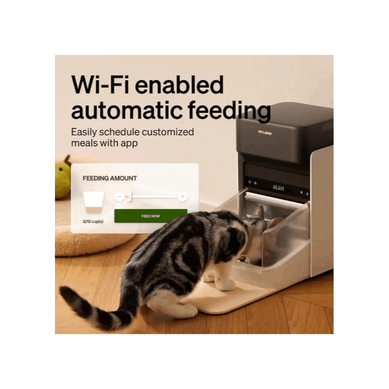 Auto Cat Feeder, Collar Sensor Feed, Multi - Pet Homes Diet Track, 5G2.4G Wi - Fi Cat Food Dispenser