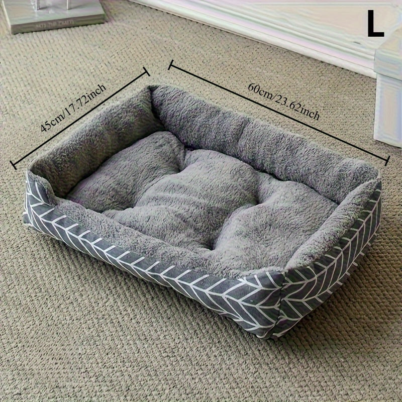 Comfortable Plush Dog Bed, Polyester Fiber Dog Bed, Winter Warm Pet Sofa, Available in 3 Sizes (M\L\XL), Suitable for Use in Small to Medium-Sized Dog Houses, Unassembled Thickened Warm Pad, Suitable for Cats And Dogs