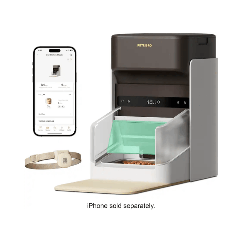 Auto Cat Feeder, Collar Sensor Feed, Multi - Pet Homes Diet Track, 5G2.4G Wi - Fi Cat Food Dispenser