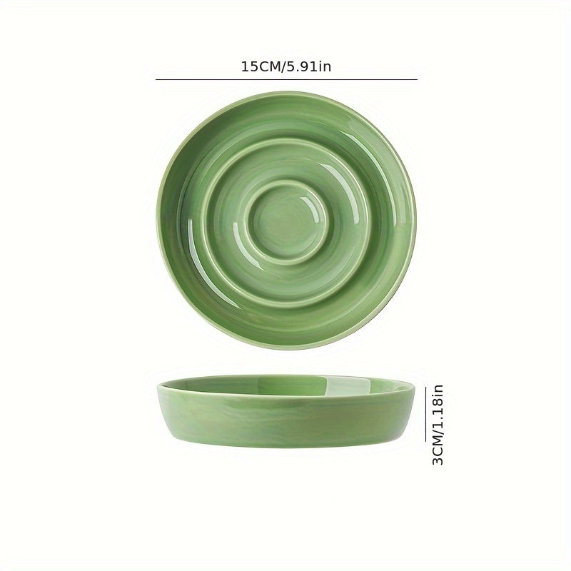 1pc Ceramic Slow Feeder Dog & Bowl with Adjustable Height Stand - Anti-Tipping, Anti-Choking Slow Feeding Dish, Retractable Pet Food Dispenser for Small Dogs & Cats, Multi-Color Options (Pink, Green, Beige, White) - Durable Ceramic