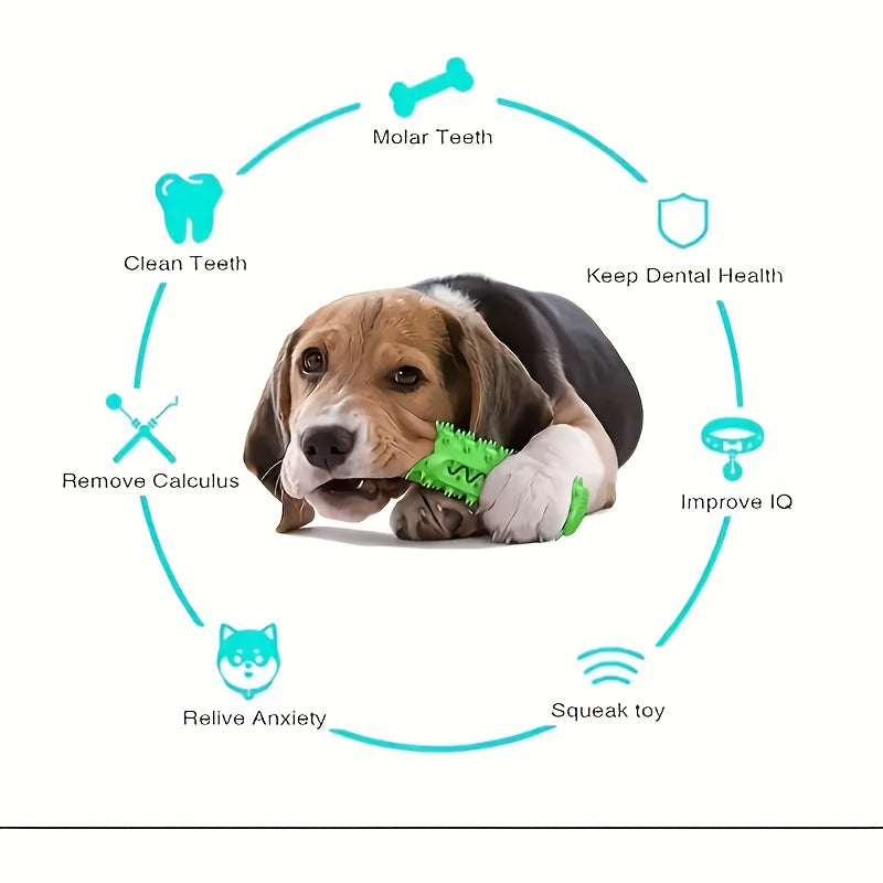 Ultra Durable Dog Teeth Cleaning Bone Toothbrush Toy, Chewy Gum Massaging Toothbrush Stick | Anti-choking Hollow Design | Training Companion Toy For Small And Medium Dogs And Adult Dogs