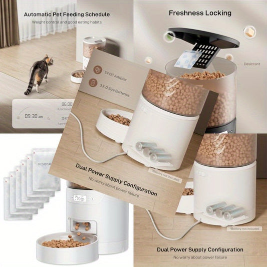 Automatic Cat FeederandFood Desiccant Bag Auto Pet Feeder Timed Feeding Programmable Precise Control 6 Pack Replaced Desiccant Packs Keep Food Fresh