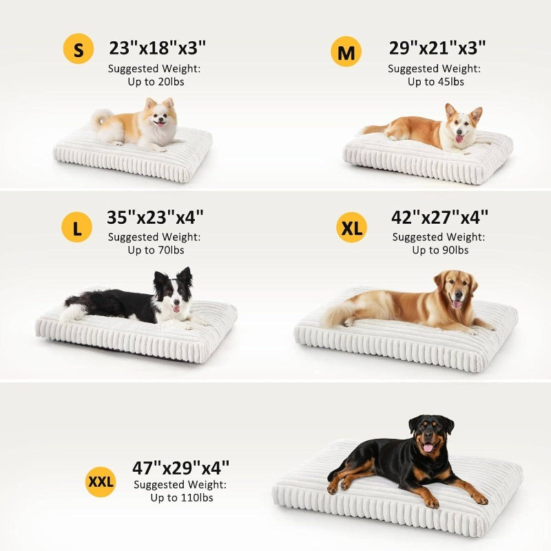 Dog Beds Large Sized Dog, Flat Pet Beds with Removable Washable Cover, Pet Cute Pet Crate Bed Thick Shredded Chopped Crate Foam Slip Bottom Indoor, 35x23x4, Pet Sleeping Pad, Indoor Pet Bed, Stylish Pet Accessory, Durable Pet Bed, Medium Dogs, Pet