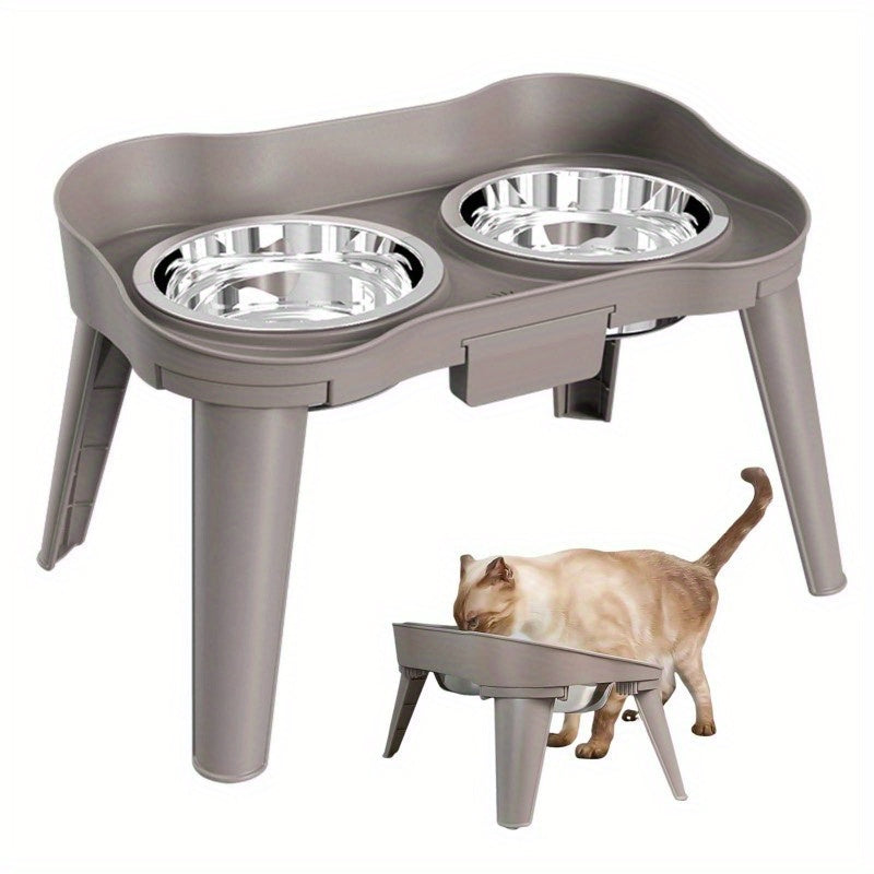 Stainless Steel Elevated Dog Bowl - Non-Slip, No Spill Design for Small, Medium & Large Dogs - Pet Supplies