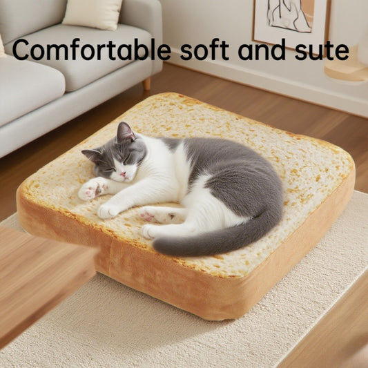 Realistic Toast Bread Cat Bed - Plush Pet Pad with Bite Surface and Soft Lining, Easy to Clean Cat Nest, Perfect for All Season Indoor\Outdoor Use - Perfect for Cats and Anime Fans, Household Pets