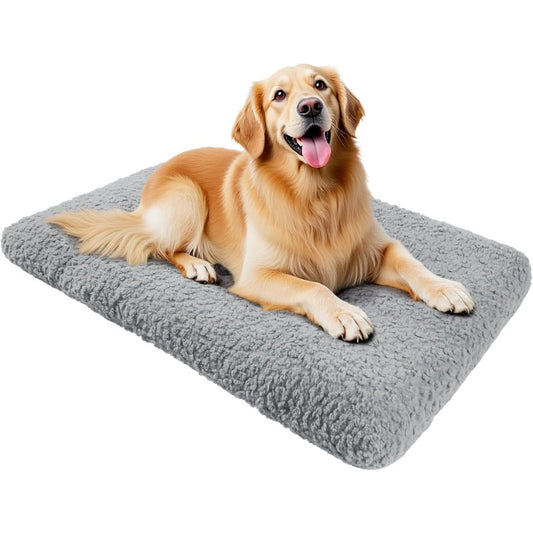 Dog Bed Comfy Dog Crate Beds Plush Pet Sleeping Mat Washable Pets Mattress AntiSlip Crate Mat Soft Kennel Pad for Extra Large Medium  Dogs Cats Breeds 41 x 27 Grey