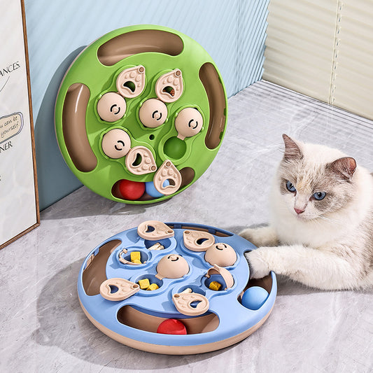 Interactive Dog & Cat Toy with Rotating Wheel - Multi-Color Sensory Ball, Treat Dispenser, Hide & Seek Puzzle for Mental Stimulation, Durable Plastic Interactive Wheel for Puppies & Pets, All Breed Sizes