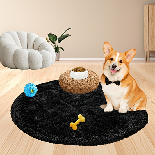 Fluffy And Soft Round Pet Carpet, Plush Carpet Is Suitable for Living Room And Bedroom Home Decoration., Cozy Pet Space, Pet Bedding, Stylish Pet Accessory, Fluffy, Comfortable Surface, Easy to Clean, Dog Carpet, Cozy Pet Pad, Indoor Pets, Home Decorators