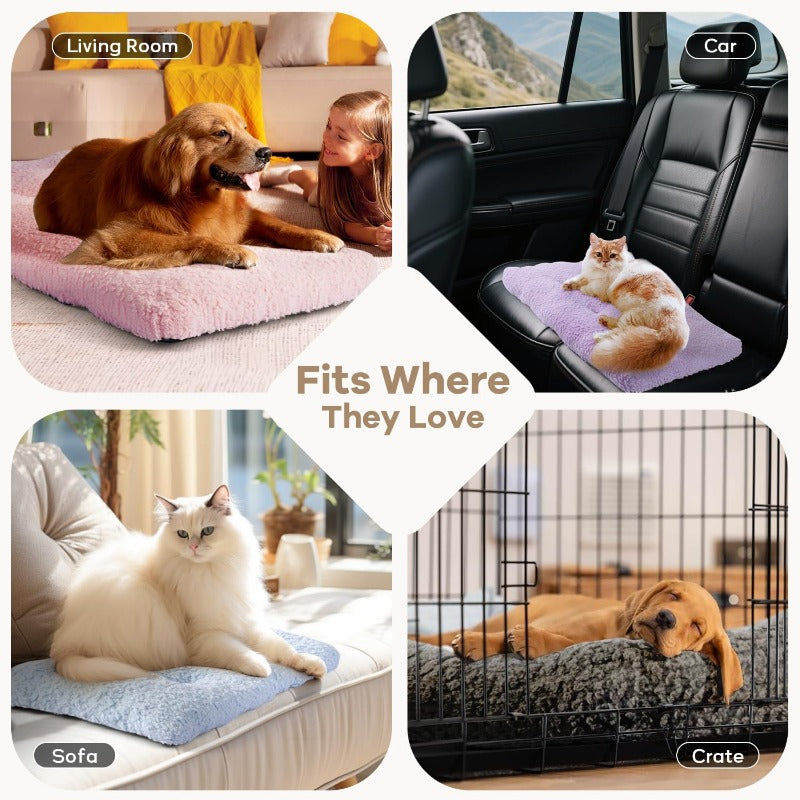 Dog Bed Comfy Dog Crate Beds Plush Pet Sleeping Mat Washable Pets Mattress AntiSlip Crate Mat Soft Kennel Pad for Extra Large Medium  Dogs Cats Breeds 41 x 27 Grey