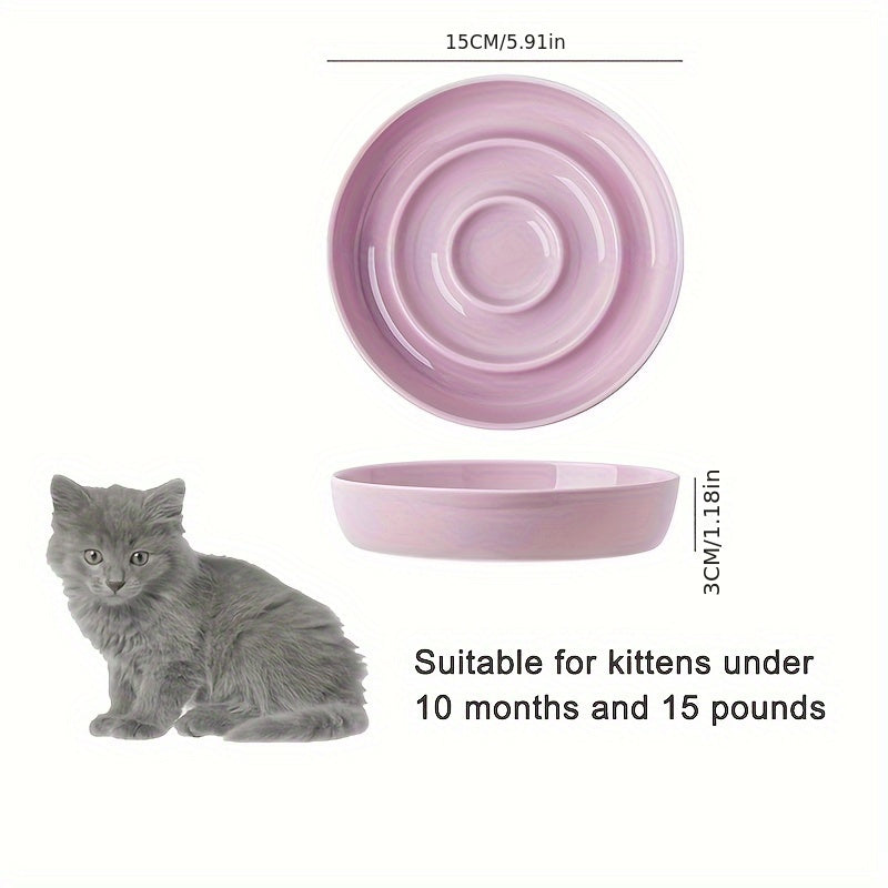 1pc Ceramic Slow Feeder Dog & Bowl with Adjustable Height Stand - Anti-Tipping, Anti-Choking Slow Feeding Dish, Retractable Pet Food Dispenser for Small Dogs & Cats, Multi-Color Options (Pink, Green, Beige, White) - Durable Ceramic
